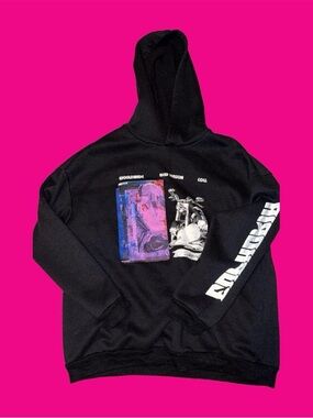 Black Graphic Hoodie Sweatshirt - Casual Men’s Pullover